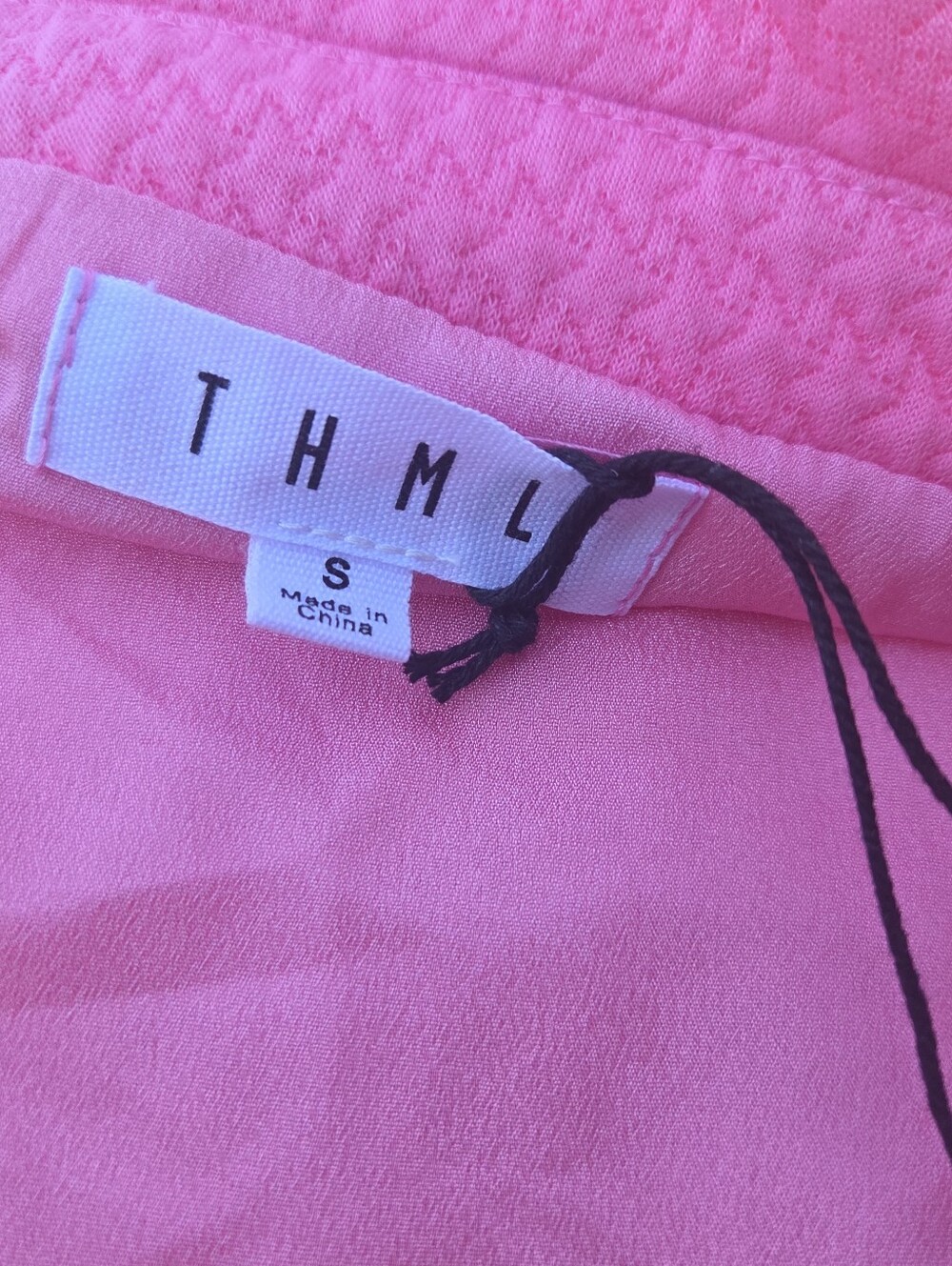 THML Pink Mod Mini Dress - 60s Inspired Zip Front Puff Sleeves - Size Small NWOT - Picture 12 of 16